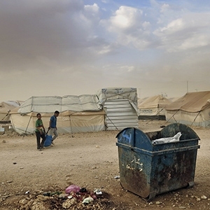 Syrische Flüchtlinge in einem jordanischen Zaatari Refugee Camp